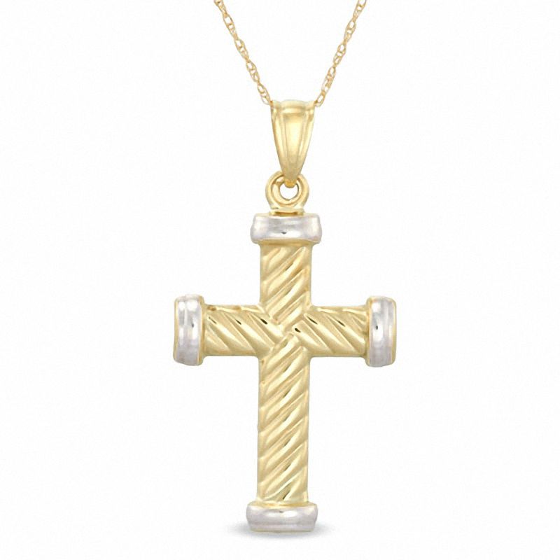 Previously Owned - Large Fluted Cross Pendant in 10K Gold|Peoples Jewellers