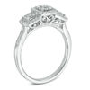 Thumbnail Image 1 of Previously Owned - 0.30 CT. T.W. Diamond Past Present Future® Square Cluster Frame Ring in 10K White Gold