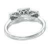 Previously Owned - 0.30 CT. T.W. Diamond Past Present Future® Square Cluster Frame Ring in 10K White Gold