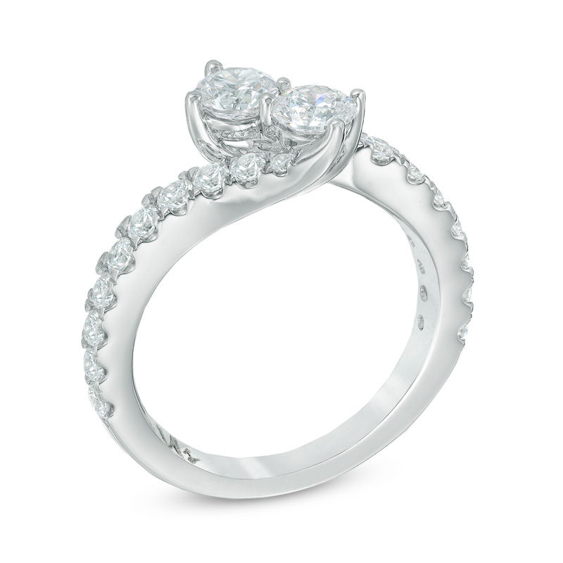 Main Image 2 of Previously Owned - Ever Us™ 1.50 CT. T.W. Two-Stone Diamond Ring in 14K White Gold