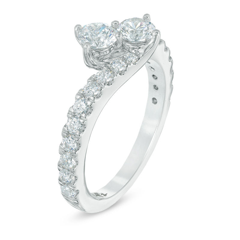 Main Image 3 of Previously Owned - Ever Us™ 1.50 CT. T.W. Two-Stone Diamond Ring in 14K White Gold