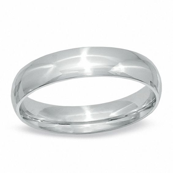 Previously Owned - Men's 4.0mm Comfort Fit Wedding Band in 14K White Gold