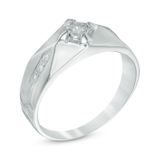 Previously Owned - Men's Diamond Accent Ring in Sterling Silver