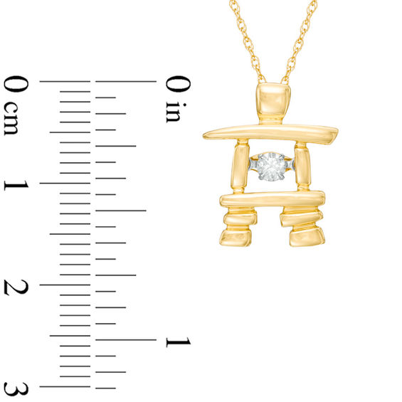 Previously Owned - Unstoppable Love™  0.10 CT.   Diamond Solitaire Inukshuk Pendant in 10K Gold (I/I2)