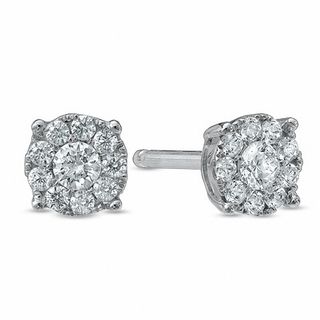 Previously Owned - 0.25 CT. T.W. Composite Diamond Stud Earrings in 10K White Gold