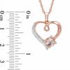 Previously Owned - 6.0mm Morganite and Diamond Accent Swirl Heart Pendant in Sterling Silver with 14K Rose Gold Plate