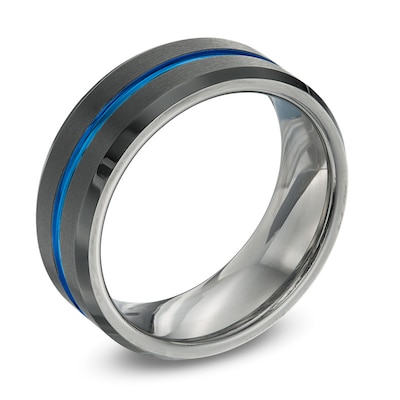 Previously Owned Men's 8.0mm Wedding Band in Two-Tone IP Stainless Steel