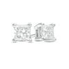 Thumbnail Image 1 of Previously Owned - 0.20 CT. T.W. Princess-Cut Diamond Solitaire Crown Royal Stud Earrings in 14K White Gold (J/I3)