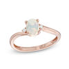 Thumbnail Image 0 of Previously Owned - Oval Opal and Diamond Accent Bypass Ring in 10K Rose Gold