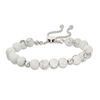 Previously Owned - 8.0mm Howlite and Polished Bead Bolo Bracelet in Sterling Silver - 9.0"