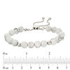 Previously Owned - 8.0mm Howlite and Polished Bead Bolo Bracelet in Sterling Silver - 9.0"