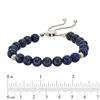 Thumbnail Image 1 of Previously Owned - 8.0mm Lapis Lazuli and Polished Bead Bolo Bracelet in Sterling Silver - 9.0"