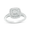 Thumbnail Image 0 of Previously Owned - 0.50 CT. T.W. Diamond Cushion Double Frame Engagement Ring in 10K White Gold