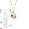 Thumbnail Image 1 of Previously Owned - 0.12 CT.   Diamond Solitaire Curlique Teardrop Pendant in 14K Gold (I/I2) - 17"