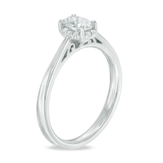 Previously Owned - 0.60 CT. T.W.   Diamond Frame Engagement Ring in 14K White Gold