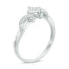 Previously Owned - 0.15 CT. T.W. Princess-Cut Composite Diamond Bypass Ring in 10K White Gold