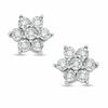 Thumbnail Image 1 of Previously Owned - 0.07 CT. T.W. Diamond Flower Stud Earrings in Sterling Silver