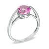 Thumbnail Image 1 of Previously Owned - Lab-Created Pink Sapphire Pendant, Ring and Earrings Set in Sterling Silver