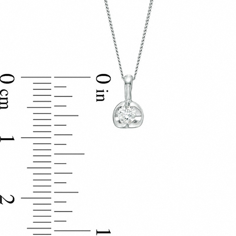 Main Image 2 of Previously Owned - 0.30 CT.   Diamond Solitaire Tension-Set Pendant in 14K White Gold (I/I2)