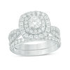 Thumbnail Image 0 of Previously Owned - 2.00 CT. T.W. Diamond Double Cushion Frame Bridal Set in 14K White Gold