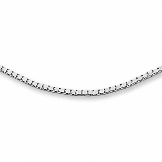 Previously Owned - Ladies' 0.7mm Box Chain Necklace in 14K White Gold - 18"