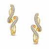 Previously Owned - 0.20 CT. T.W. Diamond Twisted Drop Earrings in 10K Gold