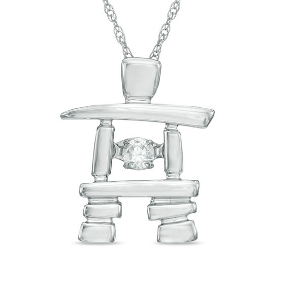 Previously Owned - Unstoppable Love™  0.10 CT.   Diamond Solitaire Pendant in 10K White Gold (I/I2)