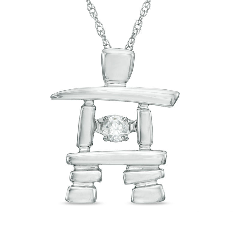 Previously Owned - Unstoppable Love™  0.10 CT.   Diamond Solitaire Pendant in 10K White Gold (I/I2)|Peoples Jewellers