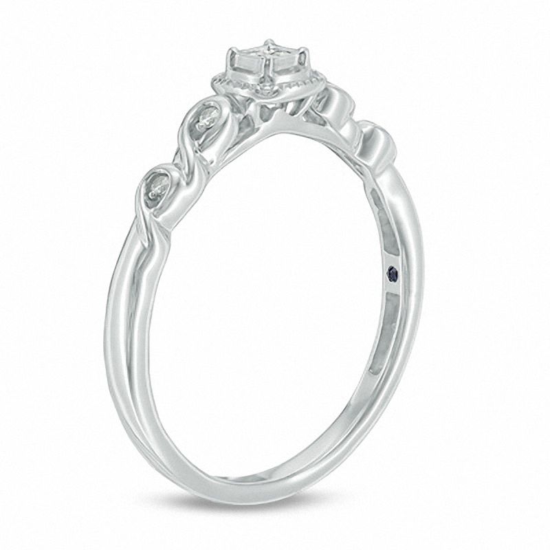 Main Image 2 of Previously Owned - Cherished Promise Collection™ Quad Princess-Cut Diamond Promise Ring in Sterling Silver