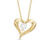 Thumbnail Image 0 of Previously Owned - 0.10 CT.   Diamond Solitaire Heart Pendant in 14K Gold (I/I2) - 17"