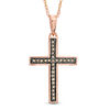 Previously Owned - 0.10 CT. T.W. Champagne Diamond Cross Pendant in 10K Rose Gold