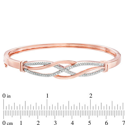 Previously Owned - 0.33 CT. T.W. Diamond Open Braid Bangle in 10K Rose Gold