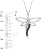 Previously Owned - 0.05 CT. T.W. Enhanced Black and White Diamond Dragonfly Pendant in Sterling Silver