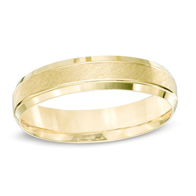 Previously Owned - Men's 5.0mm Bevelled Edge Comfort Fit Wedding Band in 10K Gold