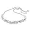 Thumbnail Image 0 of Previously Owned - 0.20 CT. T.W. Diamond "X" Bolo Bracelet in Sterling Silver - 9.5"