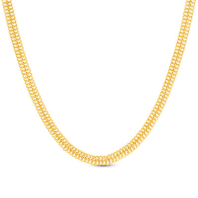 Previously Owned - Made in Italy 6.0mm Double Row Curb Chain Necklace in 14K Gold - 18"