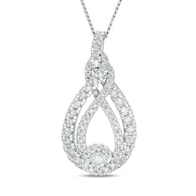 Previously Owned - Interwoven™ 0.95 CT. T.W. Diamond Pendant in 10K White Gold - 19"