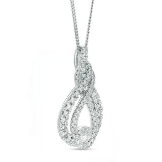 Previously Owned - Interwoven™ 0.95 CT. T.W. Diamond Pendant in 10K White Gold - 19"