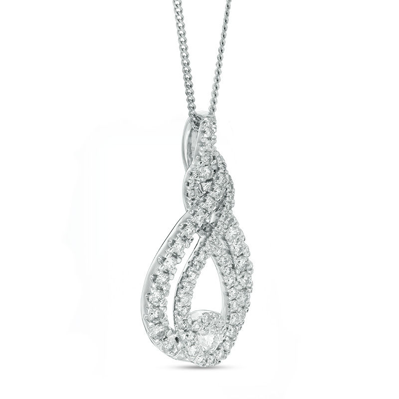 Previously Owned - Interwoven™ 0.95 CT. T.W. Diamond Pendant in 10K White Gold - 19"|Peoples Jewellers