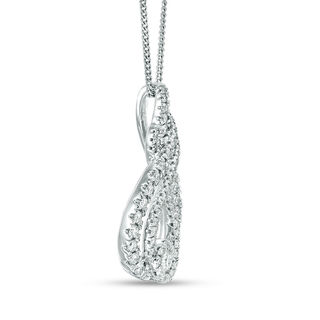 Previously Owned - Interwoven™ 0.95 CT. T.W. Diamond Pendant in 10K White Gold - 19"