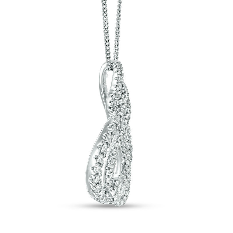 Main Image 3 of Previously Owned - Interwoven™ 0.95 CT. T.W. Diamond Pendant in 10K White Gold - 19&quot;