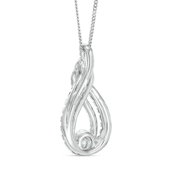 Previously Owned - Interwoven™ 0.95 CT. T.W. Diamond Pendant in 10K White Gold - 19"