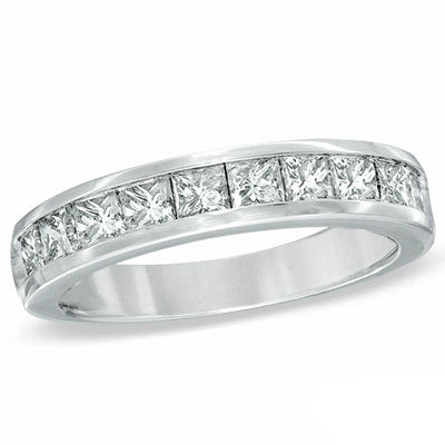 Previously Owned - 1.00 CT. T.W.   Princess-Cut Diamond Anniversary Band in 14K White Gold (I/I1)