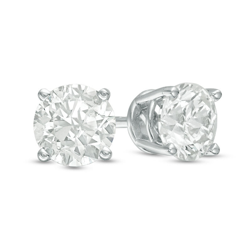 Previously Owned - 0.20 CT. T.W. Diamond Solitaire Stud Earrings in 14K White Gold