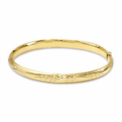 Previously Owned - Child's Diamond-Cut Bangle in 10K Gold - 5.0"