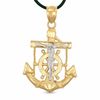 Previously Owned - Men's Diamond-Cut Mariner's Cross Charm in 10K Two-Tone Gold