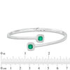 Thumbnail Image 1 of Previously Owned - Cushion-Cut Green Quartz Doublet and Lab-Created White Sapphire Bypass Bangle in Sterling Silver