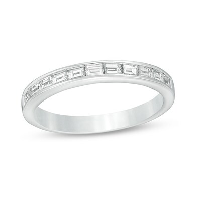 Previously Owned - 0.50 CT. T.W. Baguette Diamond Wedding Band in 14K White Gold