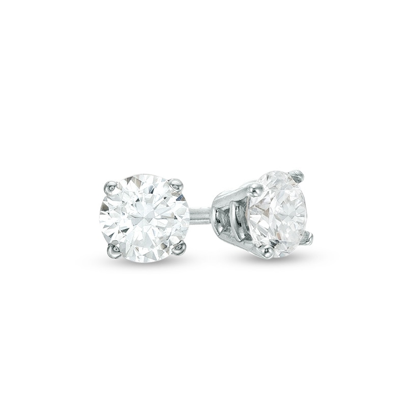 Main Image 1 of Previously Owned - 0.20 CT. T.W. Diamond Solitaire Stud Earrings in 10K White Gold