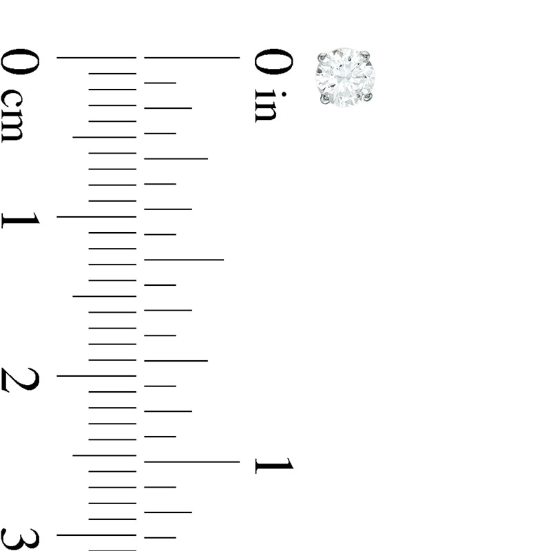 Main Image 3 of Previously Owned - 0.20 CT. T.W. Diamond Solitaire Stud Earrings in 10K White Gold